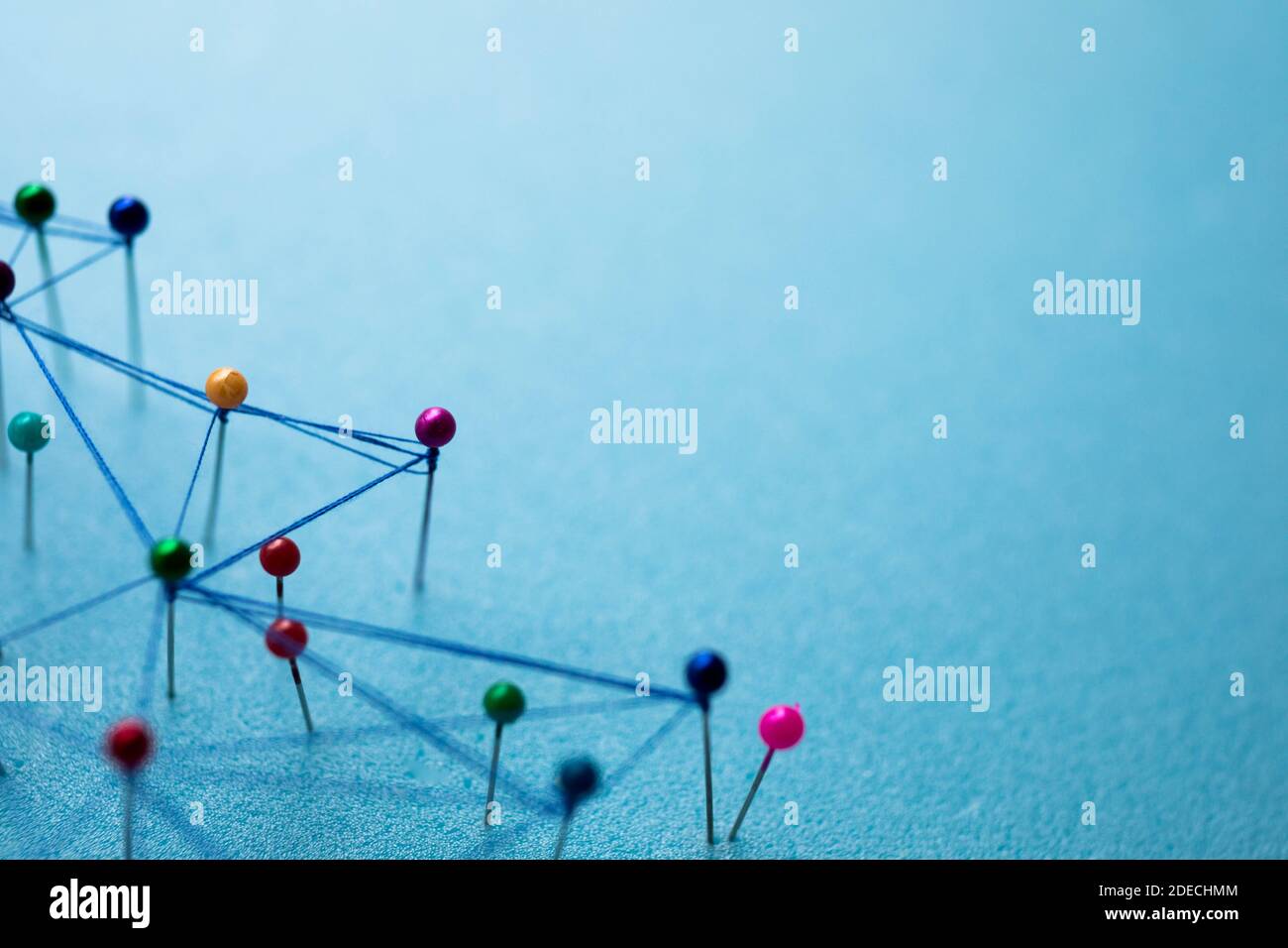 Comunicazioni globali. Vari pin di collegamento. Foto Stock
