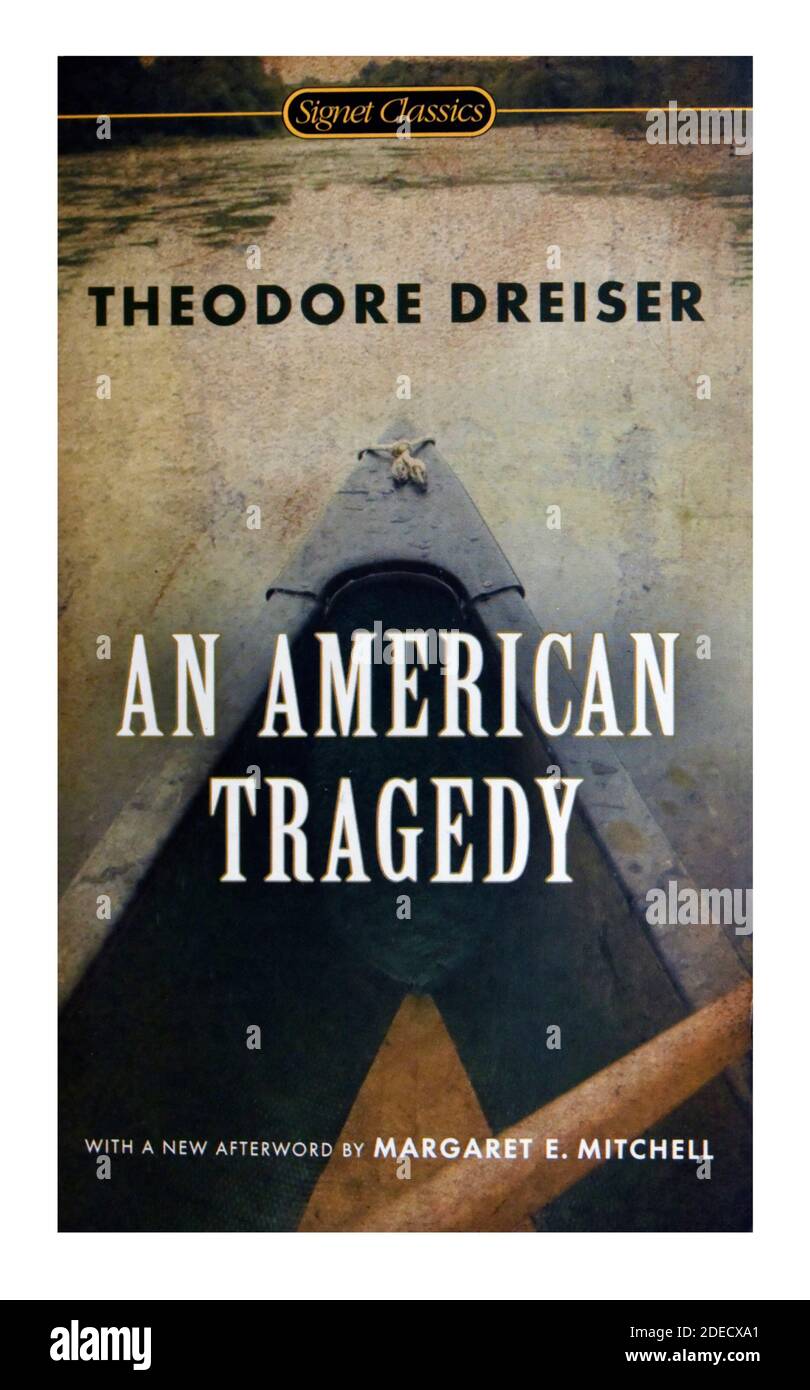 Copertina del libro "An American Tragedy" di Theodore Dreiser. Foto Stock