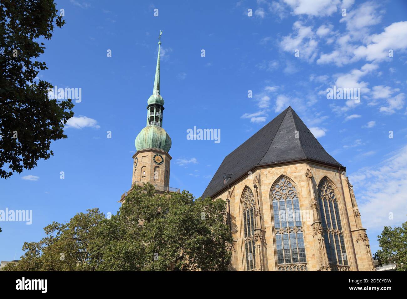 Città di Dortmund, Germania. Chiesa Protestante di San Reinoldi (Reinoldikirche). Punto di riferimento medievale. Foto Stock