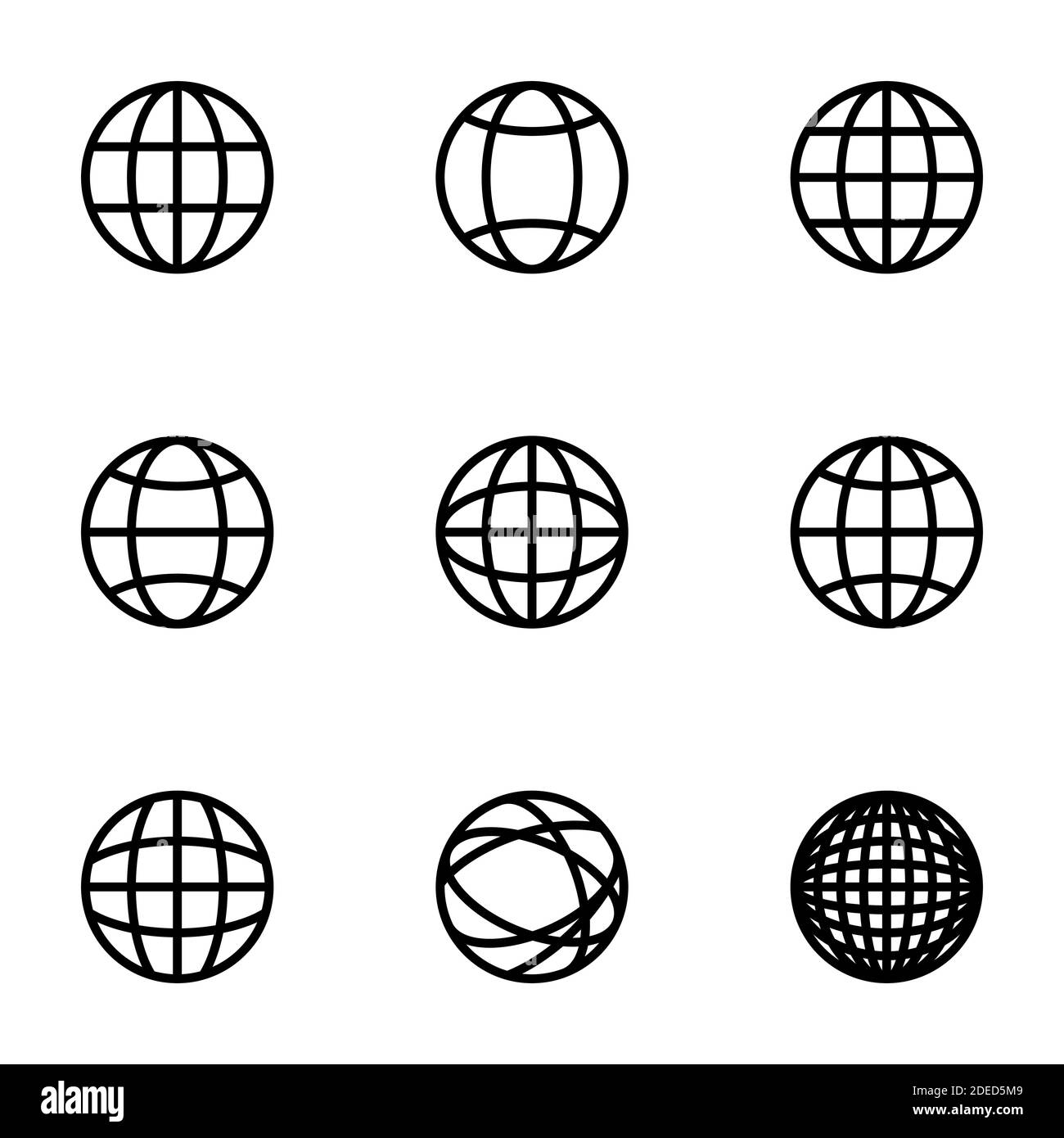 Set di icone nere isolate su sfondo bianco, su tema Internet Illustrazione Vettoriale