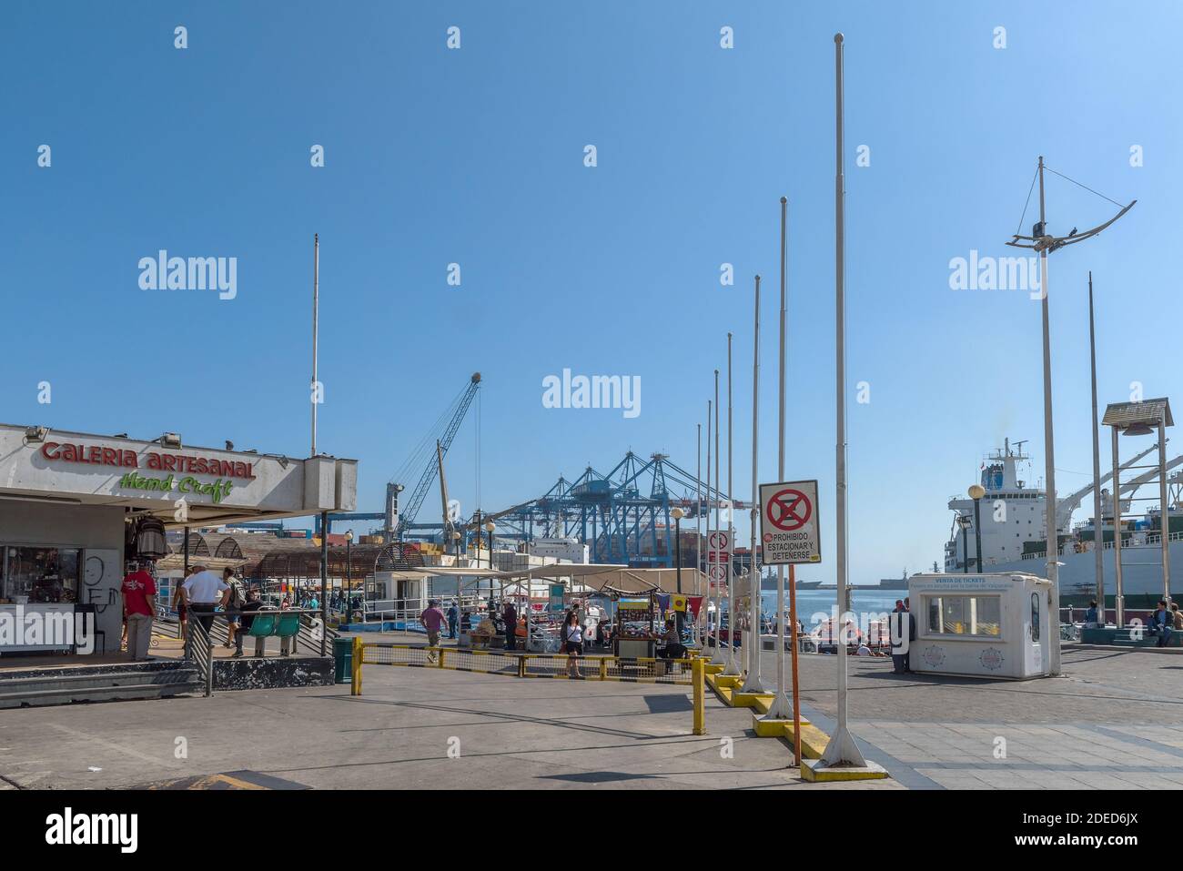 Molo Di Muelle Prat Nel Porto Di Valparaiso, Cile Foto Stock