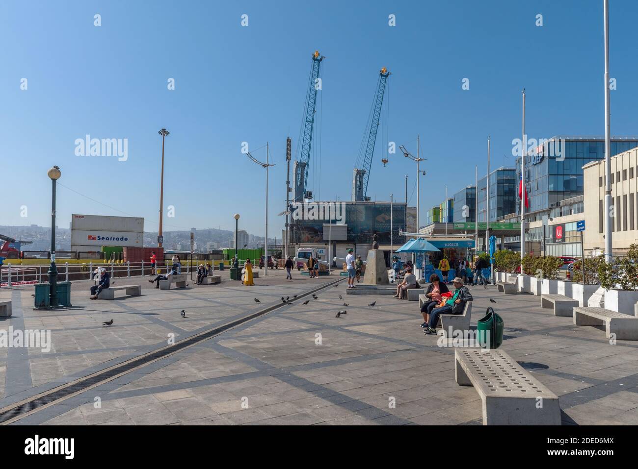 Molo Di Muelle Prat Nel Porto Di Valparaiso, Cile Foto Stock
