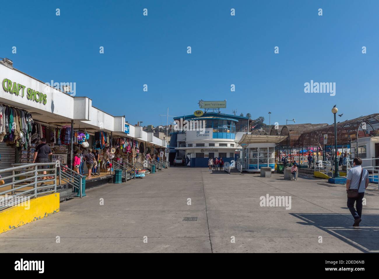 Molo Di Muelle Prat Nel Porto Di Valparaiso, Cile Foto Stock