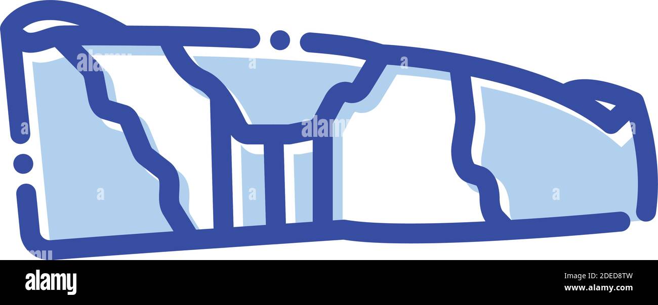 White Cliffs, dover, Gran Bretagna, Inghilterra icone vettoriali completamente modificabili Illustrazione Vettoriale