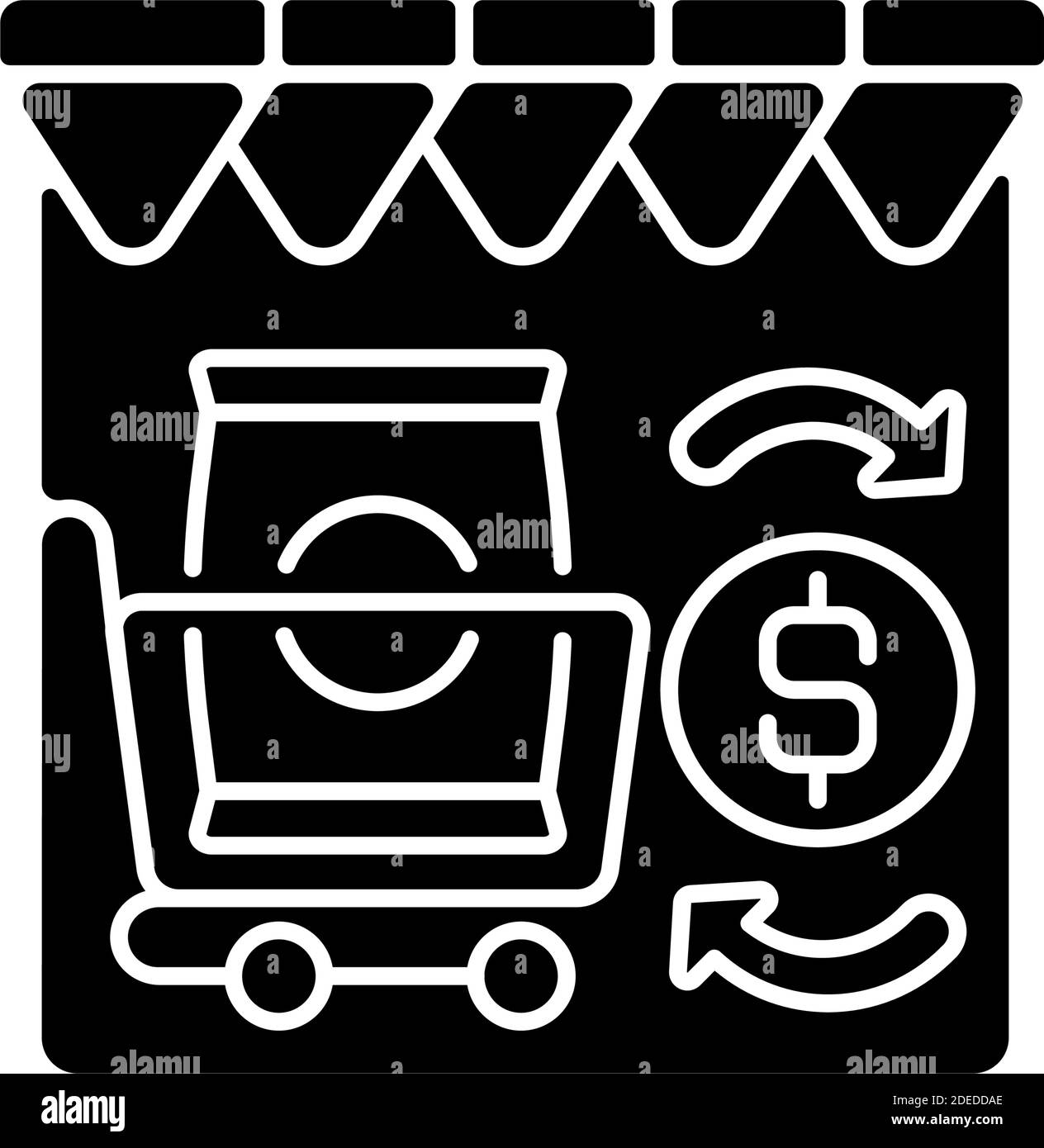 Icona glifo nero per il commercio al dettaglio Illustrazione Vettoriale