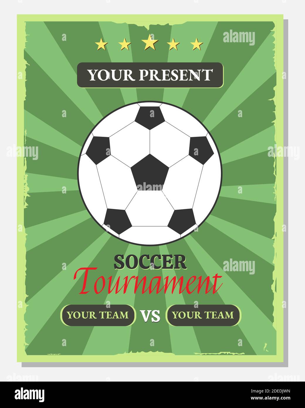 Illustrazione grafica vettoriale del poster o modello di volantino del torneo di calcio per la competizione, il torneo, ecc. Illustrazione Vettoriale
