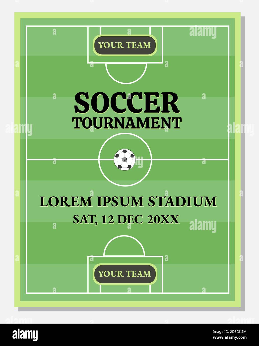 Illustrazione grafica vettoriale del poster o modello di volantino del torneo di calcio per la competizione, il torneo, ecc. Illustrazione Vettoriale