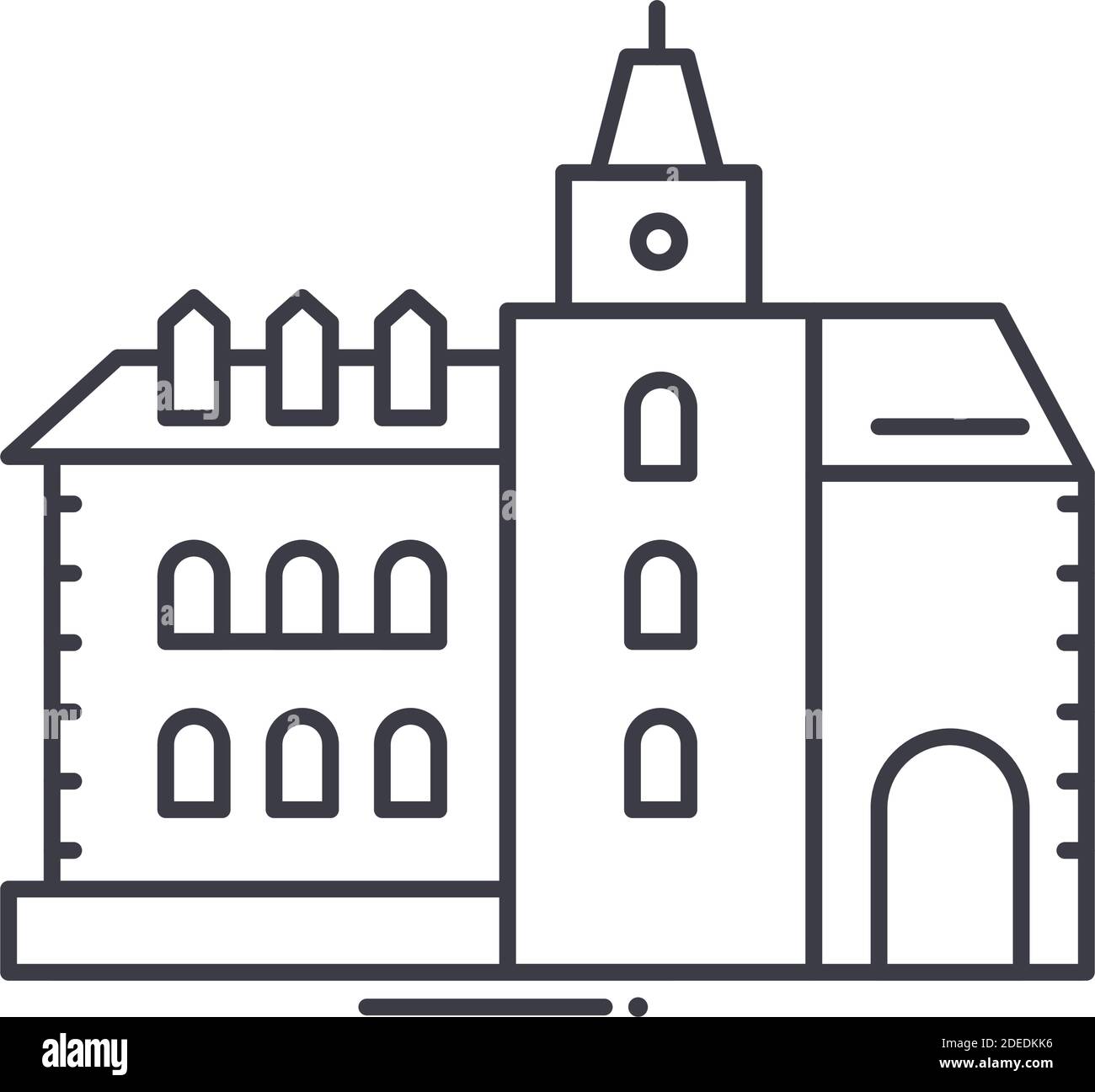 Icona edifici storici, illustrazione lineare isolata, vettore di linee sottili, segno di disegno web, simbolo di concetto di contorno con tratto modificabile su bianco Illustrazione Vettoriale Icona edifici storici, illustrazione lineare isolata, vettore di linee sottili, segno di disegno web, simbolo di concetto di contorno con tratto modificabile su bianco Illustrazione Vettoriale