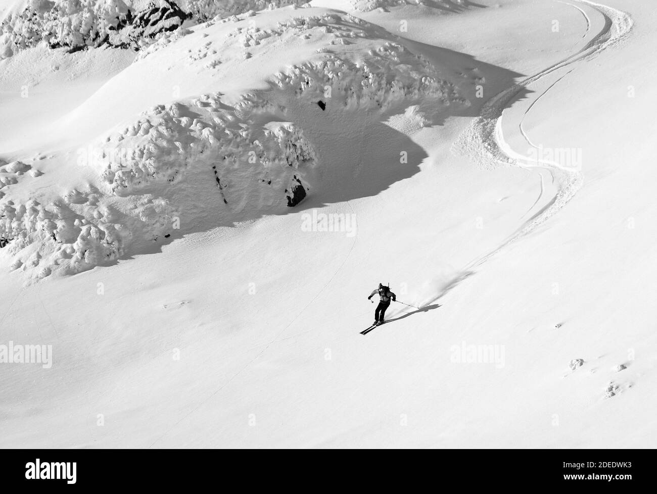 Sciare nei Carpazi, in Romania, in Europa Foto Stock
