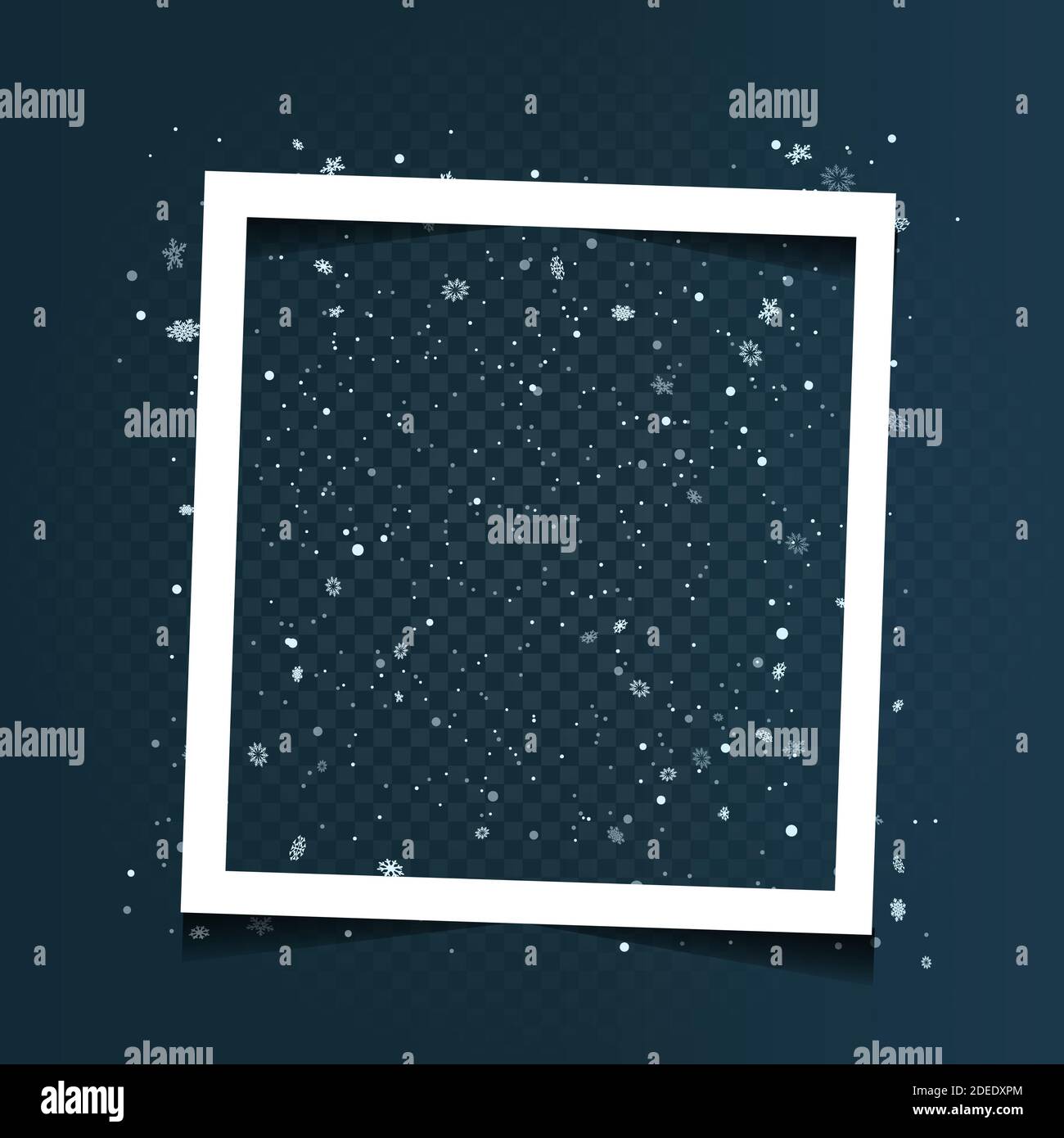Cornice quadrata di Natale con neve soffiata Illustrazione Vettoriale