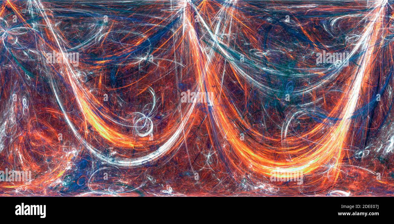 Esoplanet rosso Fiery della civiltà galattica, mappa panoramica astratta a 360 gradi generata dal computer, rendering 3D Foto Stock