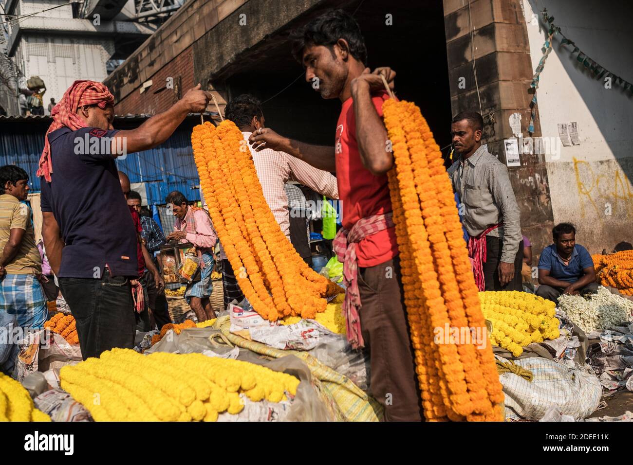 Mercato dei fiori di Kolkata Foto Stock