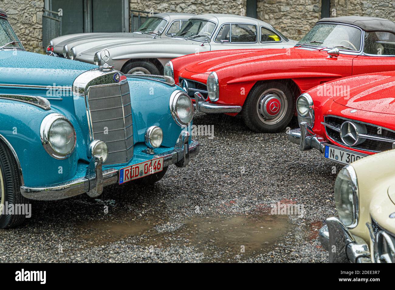 Oldtimer Daimler Mercedes Benz Cars a Reutte, Austria Foto Stock