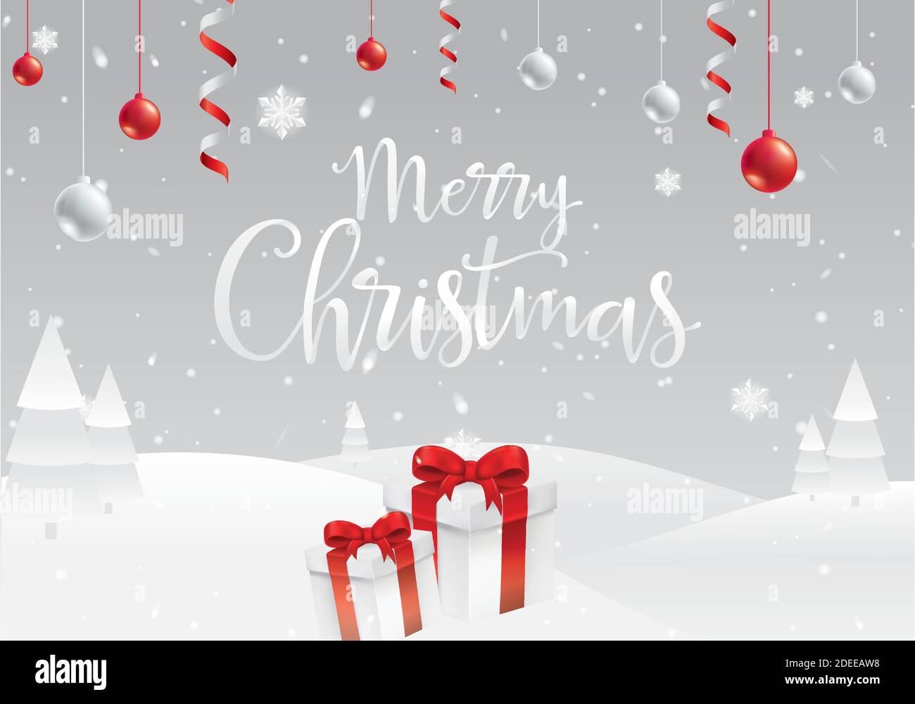 Allegro banner natalizio, modello natalizio con spazio di testo Illustrazione Vettoriale
