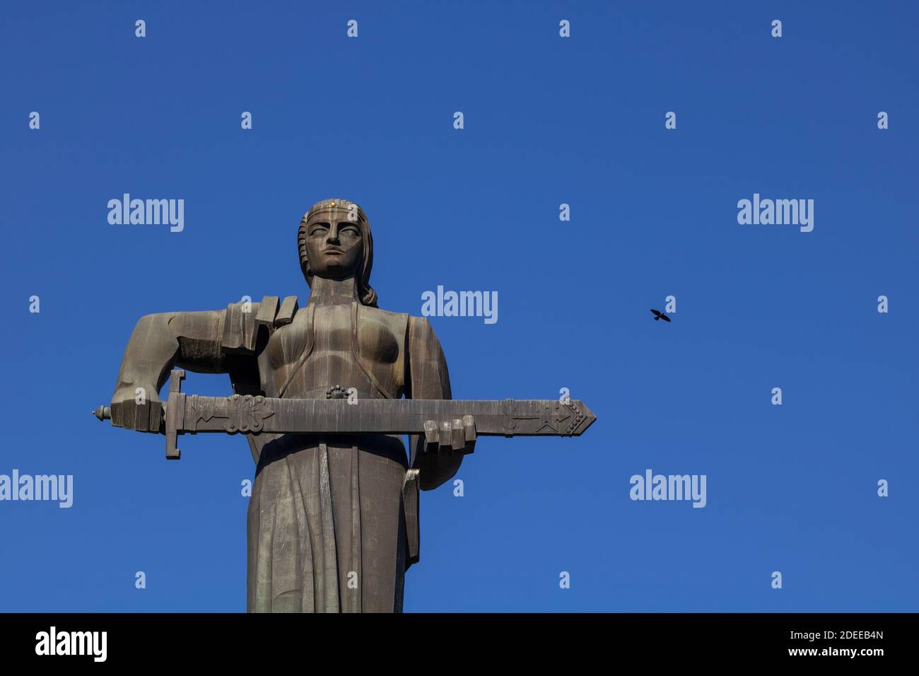 Madre Armenia monumento, Parco della Vittoria, Yerevan, Armenia Foto Stock