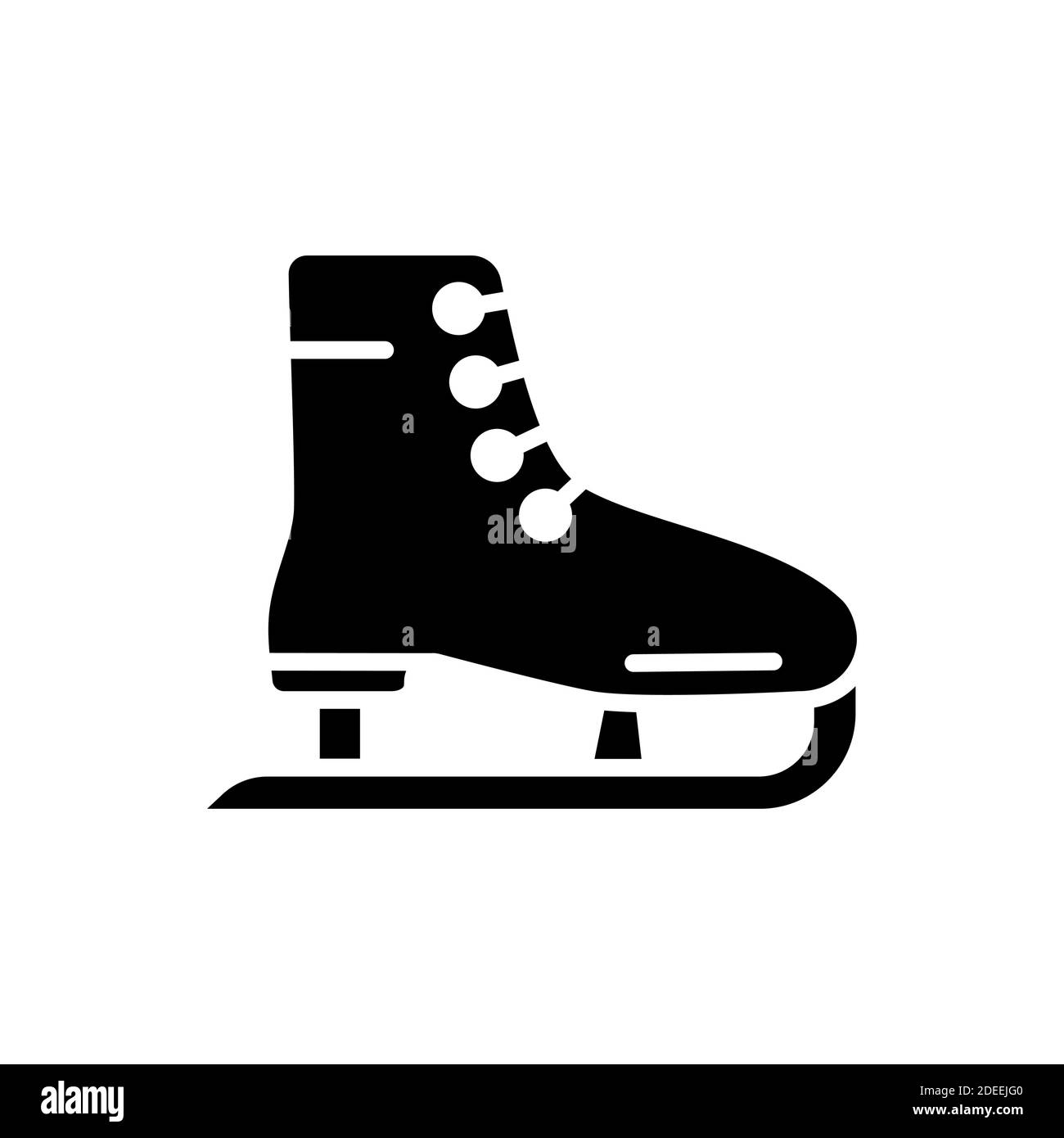Icona glifo vettoriale scarpe da pattinaggio. Cartello invernale. Simbolo grafico per siti web di viaggi e turismo e applicazioni design, logo, app, UI Illustrazione Vettoriale