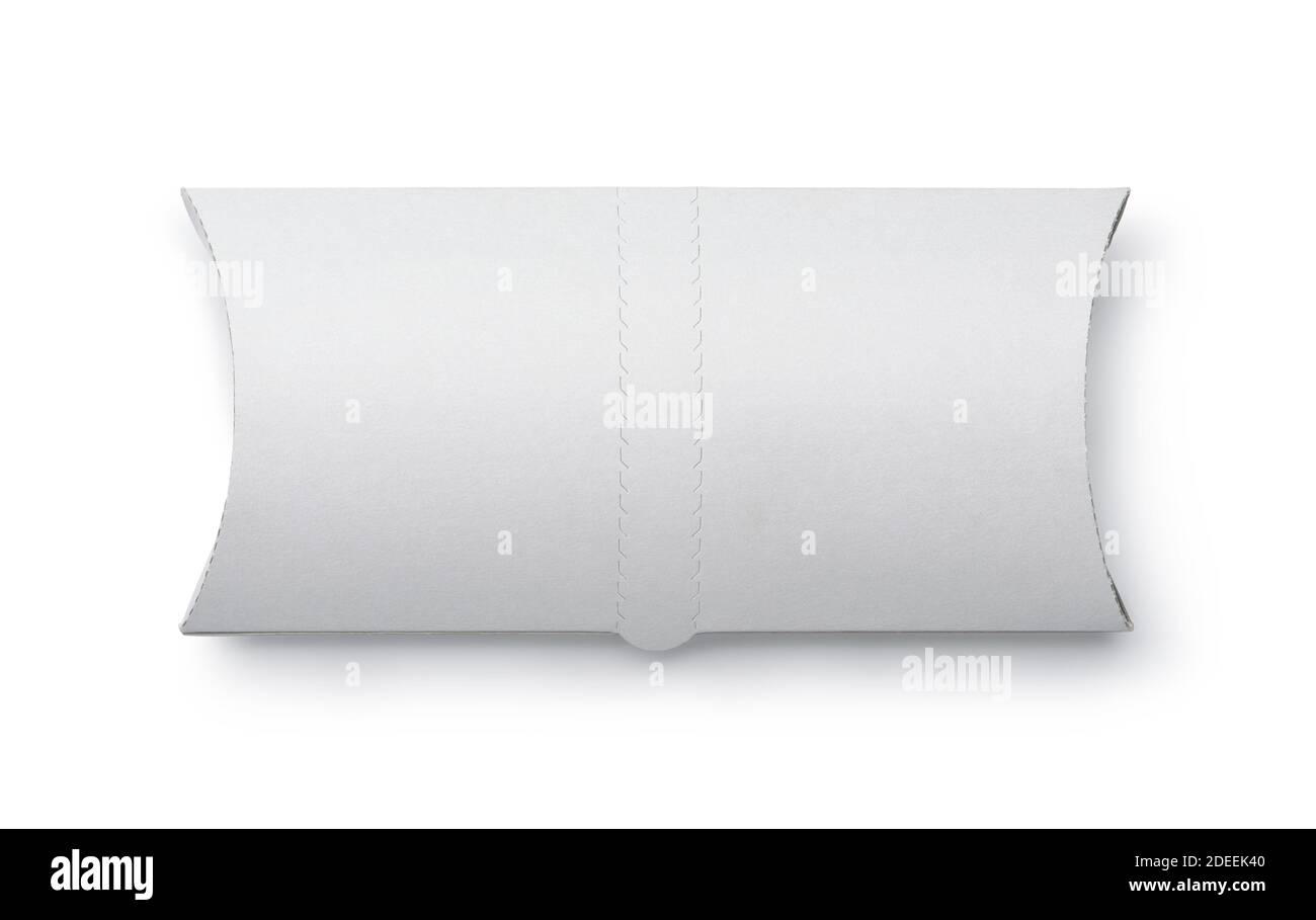 Vista dall'alto della confezione di carta bianca in ciambelle kebab isolata su bianco Foto Stock