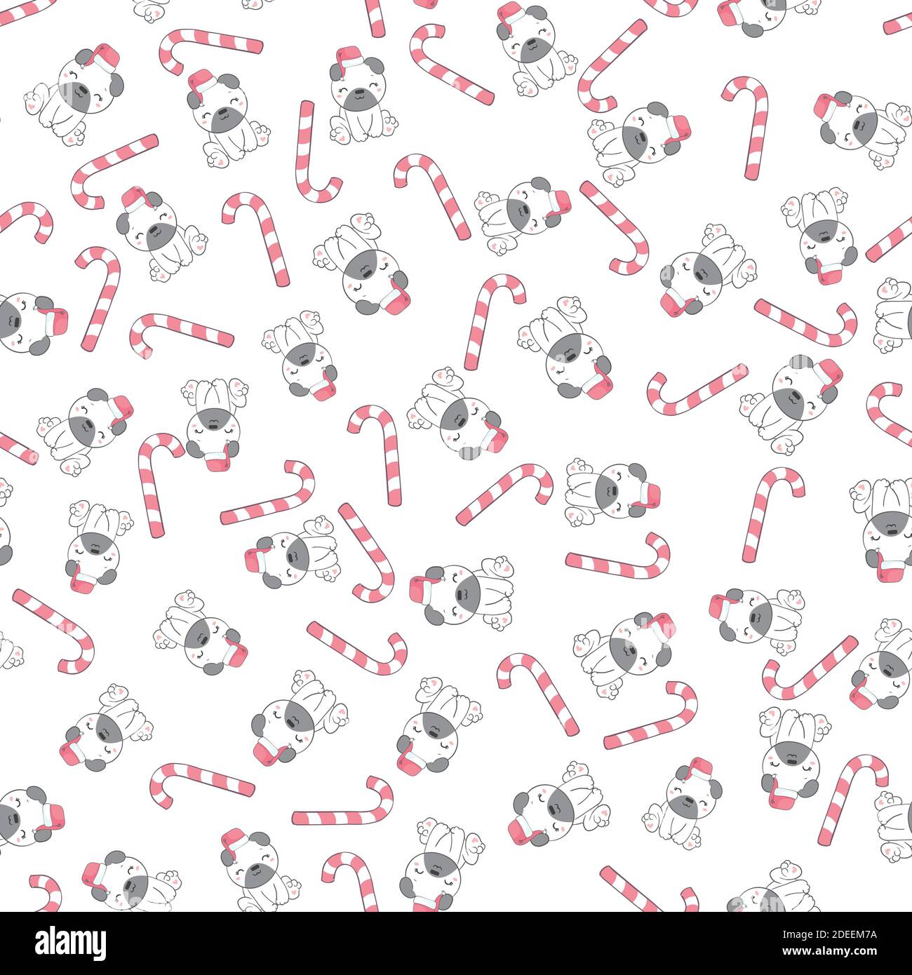 PUG cane. Modello vettoriale senza giunture. Illustrazione Vettoriale