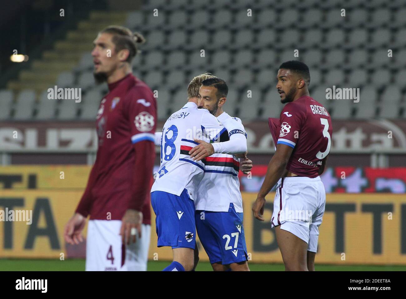 Olimpico Grande Torino Stadium, Torino, Italia, 30 Nov 2020, 27 Fabio Quagliarella (FC Sampdoria) dopo aver sortito il gol durante Torino FC vs UC Sampdoria, calcio italiano Serie A match - Photo Claudio Benedetto / LM Foto Stock