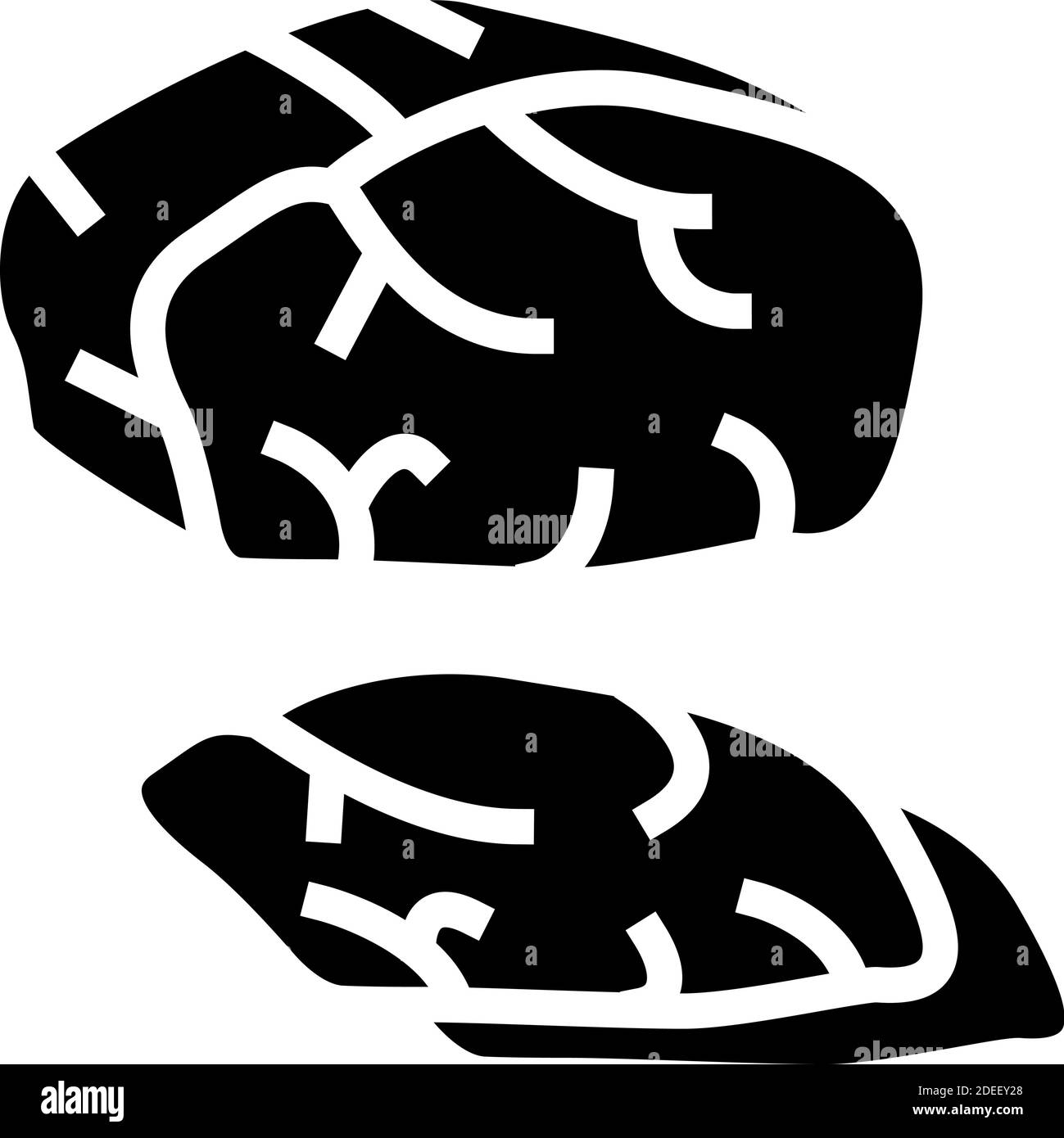 illustrazione del vettore dell'icona del glifo della carne cotta secca Illustrazione Vettoriale