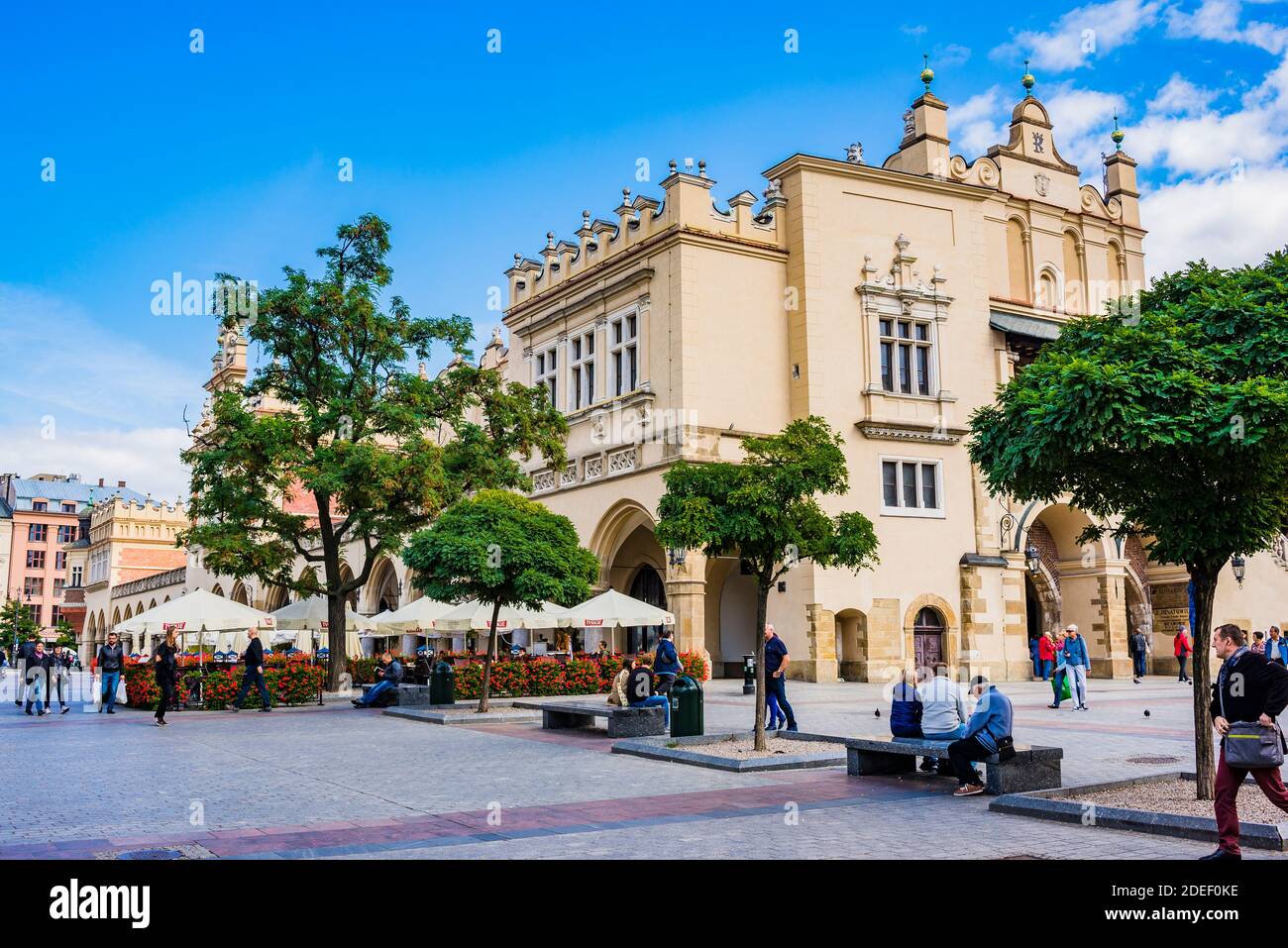 Kraków Cloth Hall. Piazza del mercato principale. Cracovia, Contea di Kraków, Malopolskie Voivodato, Polonia, Europa Foto Stock