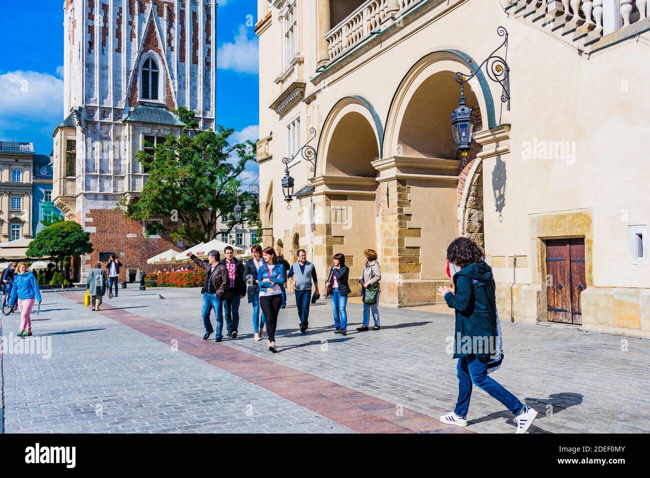 Facciata nord. Kraków Cloth Hall. Piazza del mercato principale. Cracovia, Contea di Kraków, Malopolskie Voivodato, Polonia, Europa Foto Stock