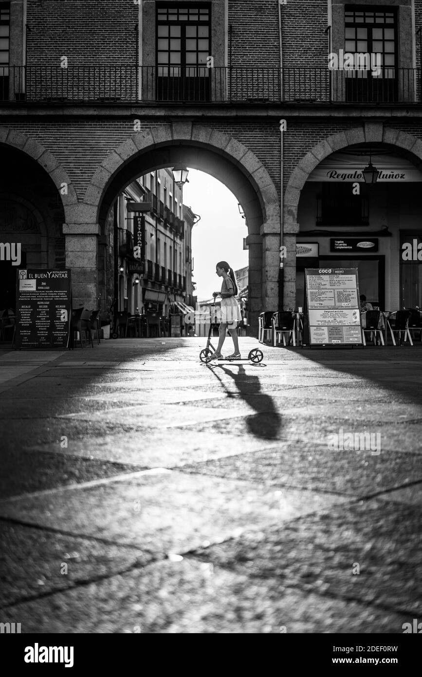 Street scene, Avila, Spagna, Europa Foto Stock