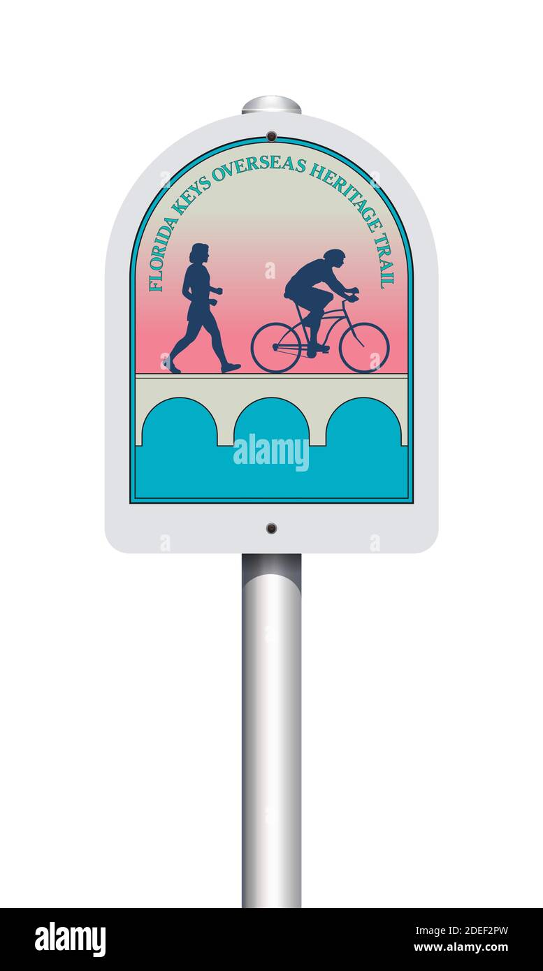 Illustrazione vettoriale della Florida Keys Overseas Heritage Trail Road segno Illustrazione Vettoriale