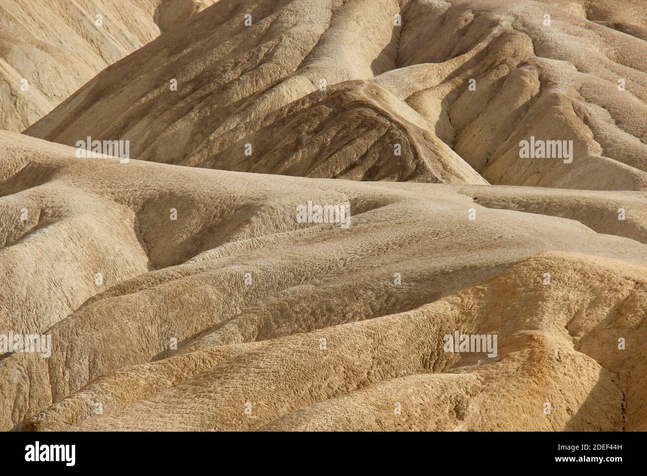 Dune sabbiose color giallo pastello a Zabriskie Point nella Death Valley, California Foto Stock