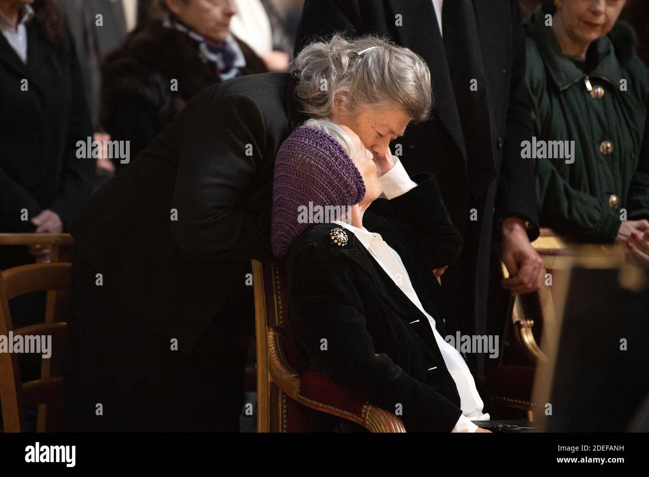 La principessa Micaela di Orleans, contessa di Parigi e la principessa Helene di Orleans presenziano ad una messa per il conte di Parigi, il principe Henri di Orleans precidato da Chanoine Gilles Annequin alla chiesa di Saint Germain l'Auxerrois il 01 aprile 2019 a Parigi, Francia.Conte di Parigi, Il principe Henri di Orleans è morto alle 85 del 21 gennaio 2019. Foto di David Niviere/ABACAPRESS.COM Foto Stock