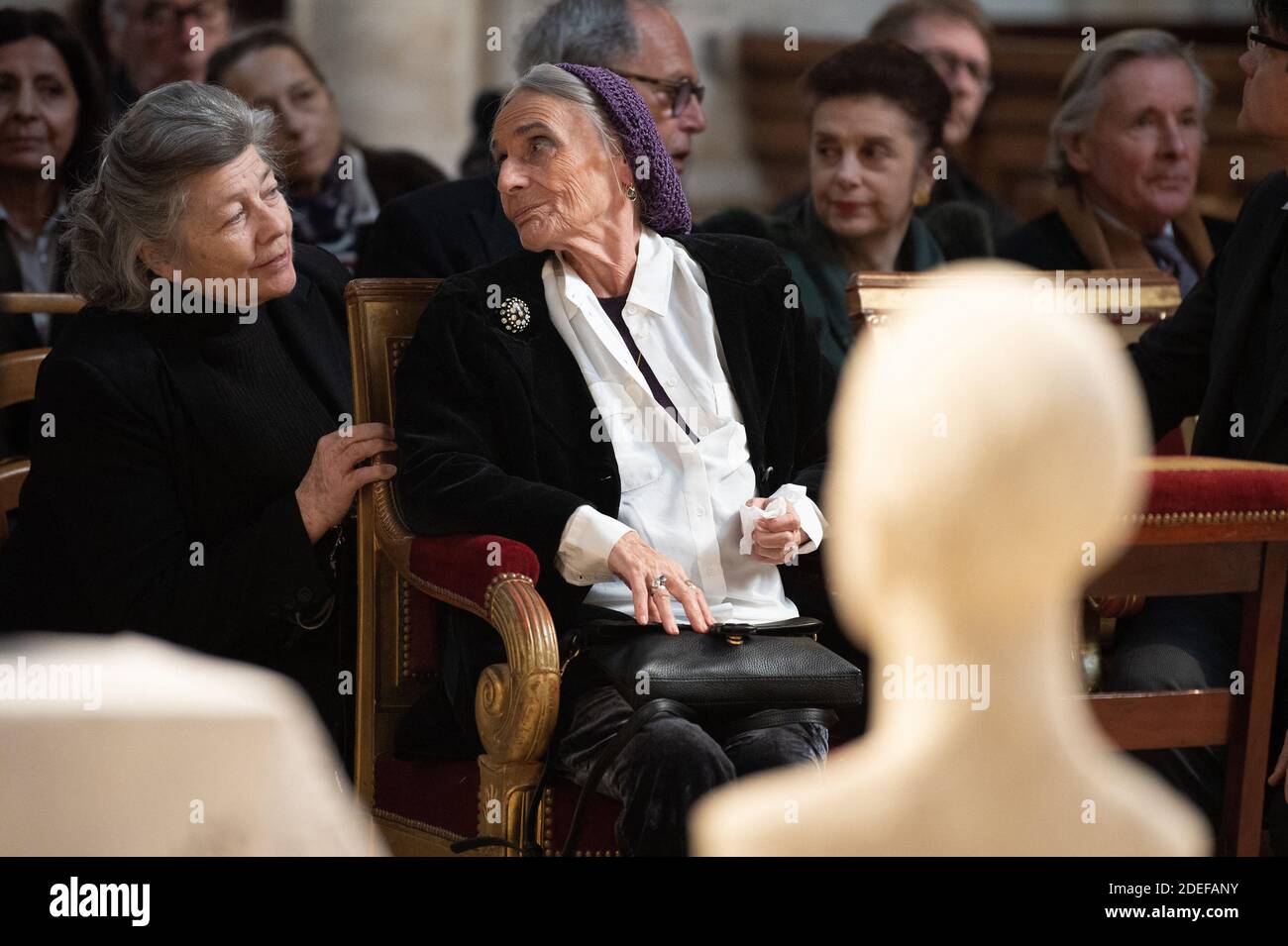 La principessa Micaela di Orleans, contessa di Parigi e la principessa Helene di Orleans presenziano ad una messa per il conte di Parigi, il principe Henri di Orleans precidato da Chanoine Gilles Annequin alla chiesa di Saint Germain l'Auxerrois il 1° aprile 2019 a Parigi, Francia.Conte di Parigi, Il principe Henri di Orleans è morto alle 85 del 21 gennaio 2019. Foto di David Niviere/ABACAPRESS.COM Foto Stock