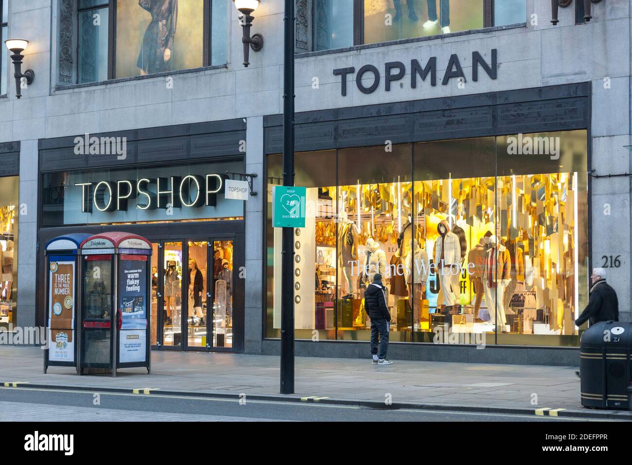 Il Gruppo Arcadia, che comprende marchi come Topshop, Topman, Miss Selfriges, Burtons e Debenhams, è entrato in amministrazione il 30 novembre 2020 Foto Stock