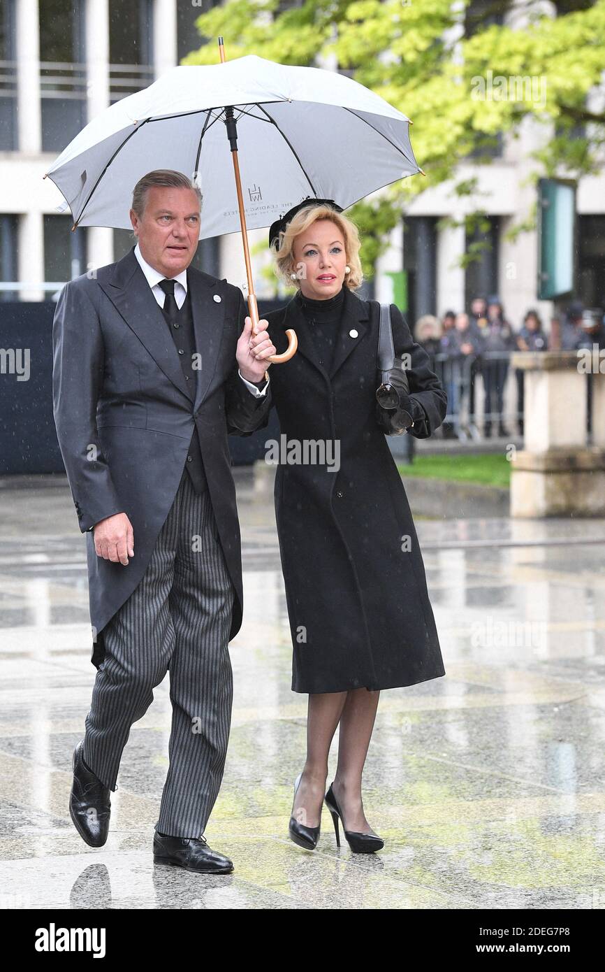 Il Principe Carlo di Borbone-due Sicilie e la Principessa Camilla di Borbone-due Sicilie ai funerali del Granduca Jean di Lussemburgo presso la Cattedrale di Notre-Dame di Lussemburgo a Lussemburgo il 4 maggio 2019. Il Granduca Jean di Lussemburgo è morto alle 98, 23 aprile 2019. Foto di David Niviere/ABACAPRESS.COM Foto Stock