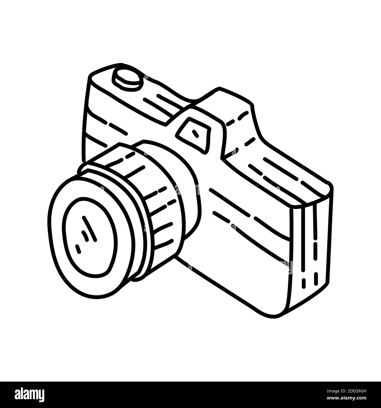 Nuovo anno Camera disegnata a mano icona Set Vector. Illustrazione Vettoriale