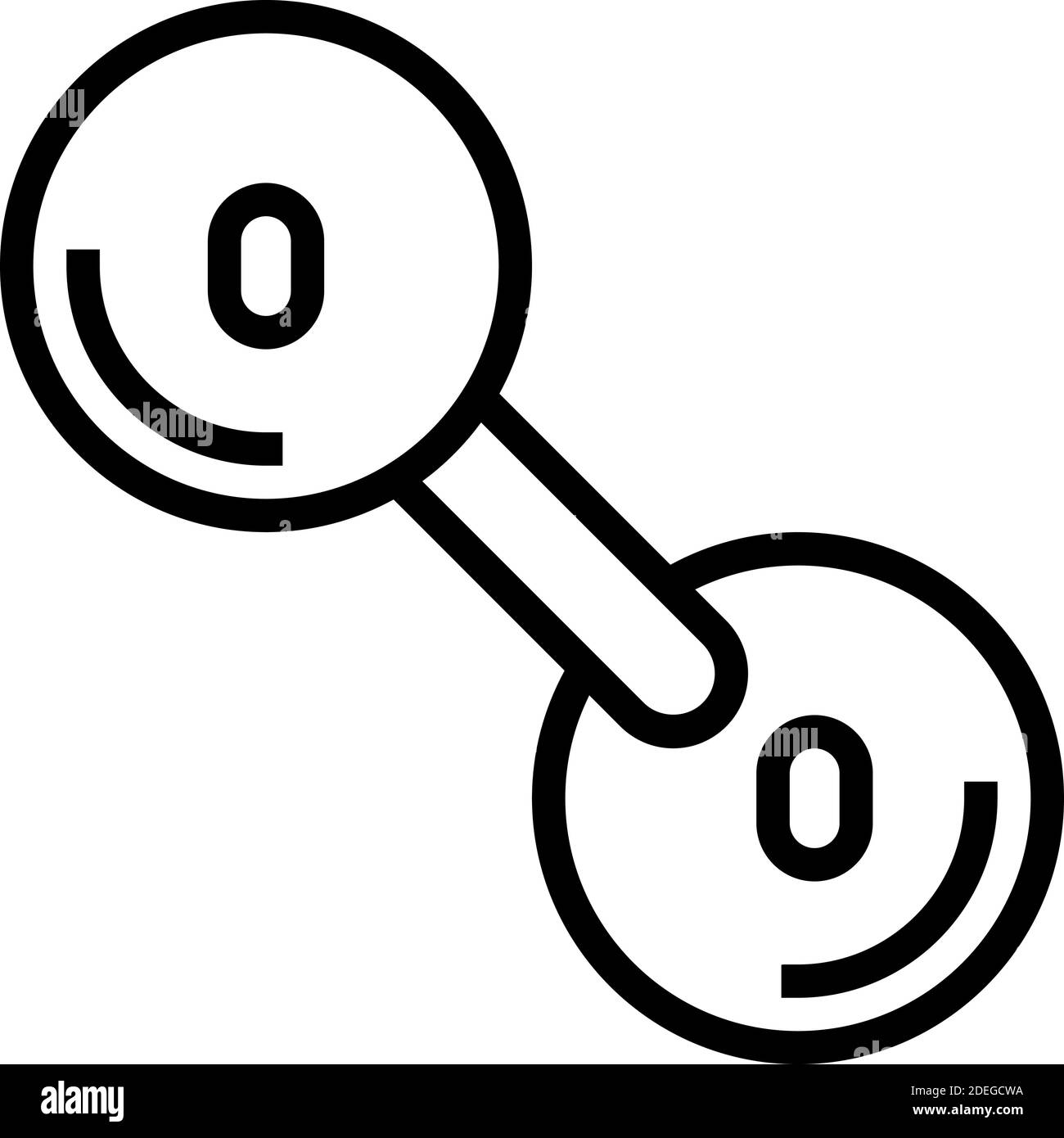 illustrazione vettoriale dell'icona della molecola di ossigeno Illustrazione Vettoriale