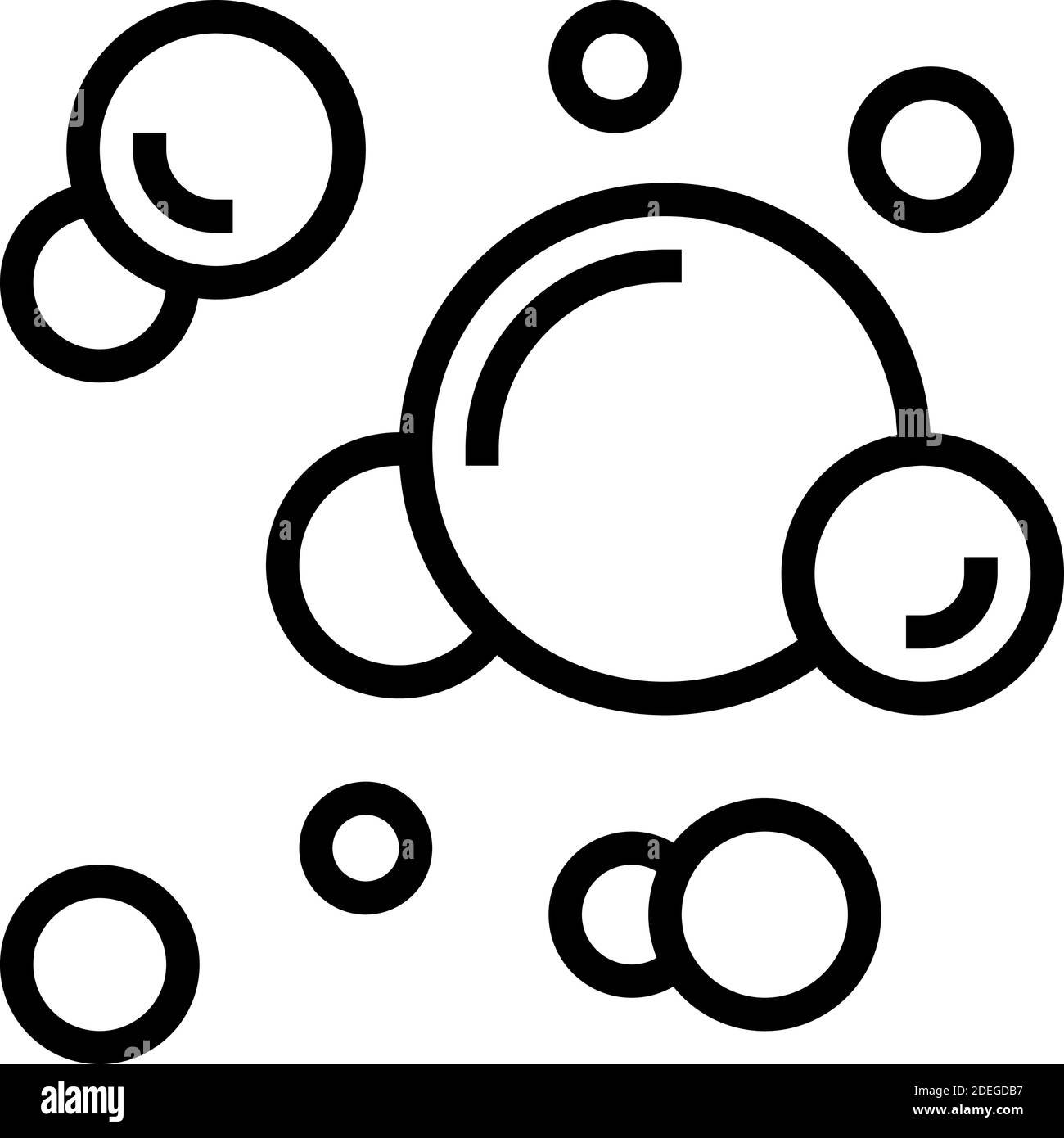 immagine vettoriale dell'icona della linea di ossigeno delle bolle Illustrazione Vettoriale