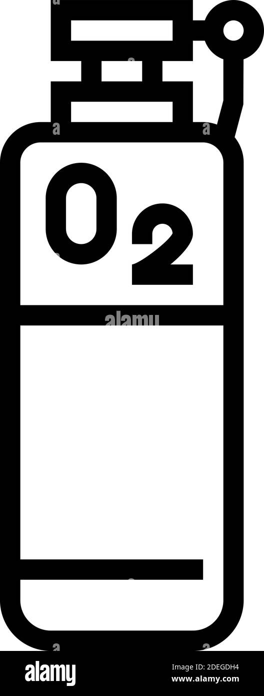 immagine vettoriale dell'icona della linea del serbatoio di ossigeno Illustrazione Vettoriale