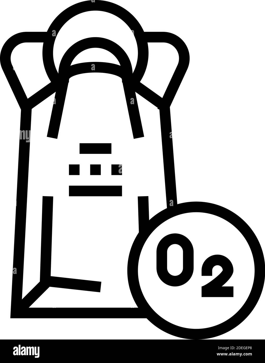 immagine vettoriale dell'icona della linea del pacchetto della maschera di ossigeno Illustrazione Vettoriale
