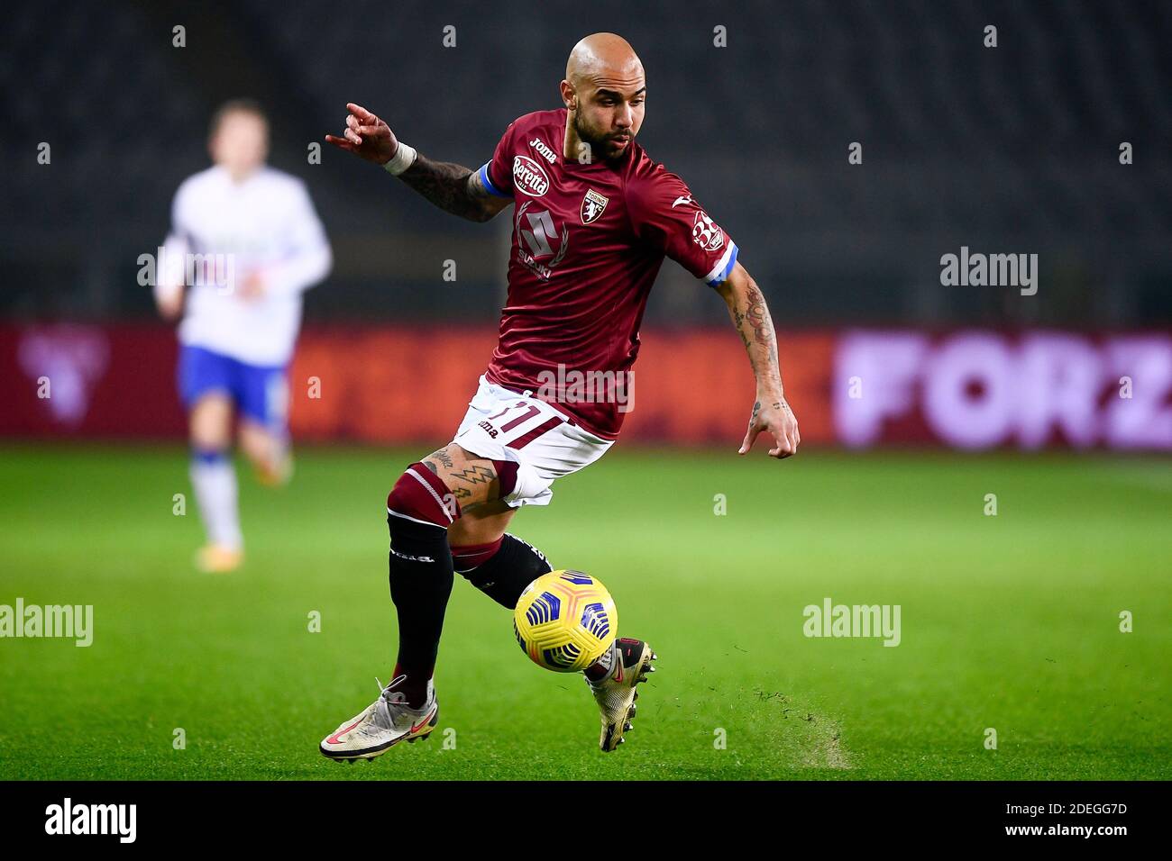 Torino, Italia - 30 novembre 2020: Simone Zaza del Torino FC in azione durante la Serie A Football Match tra Torino FC e UC Sampdoria. La partita terminò il cravatta del 2-2. Credit: Nicolò campo/Alamy Live News Foto Stock