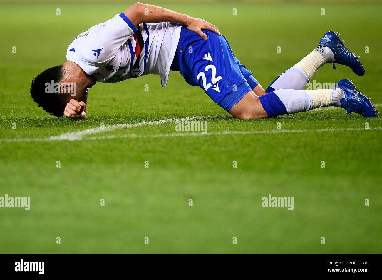 Torino, Italia - 30 novembre 2020: Maya Yoshida della UC Sampdoria reagisce durante la Serie A Football Match tra Torino FC e UC Sampdoria. La partita terminò il cravatta del 2-2. Credit: Nicolò campo/Alamy Live News Foto Stock