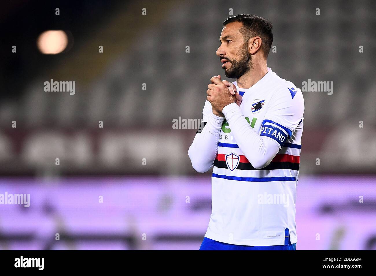 Torino, Italia - 30 novembre 2020: Fabio Quagliarella della UC Sampdoria si saffaccia durante la Serie A Football Match tra Torino FC e UC Sampdoria. La partita terminò il cravatta del 2-2. Credit: Nicolò campo/Alamy Live News Foto Stock
