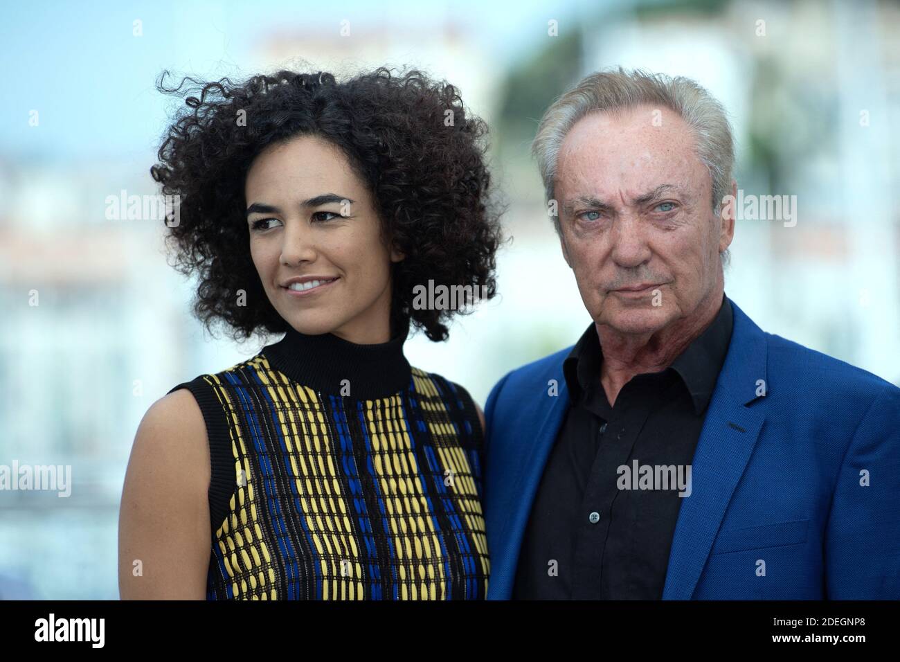 Barbara Colen e Udo Kier partecipano al Bacurau Photocall nell'ambito del 72esimo Festival Internazionale del Cinema di Cannes, in Francia, il 16 maggio 2019. Foto di Aurore Marechal/ABACAPRESS.COM Foto Stock