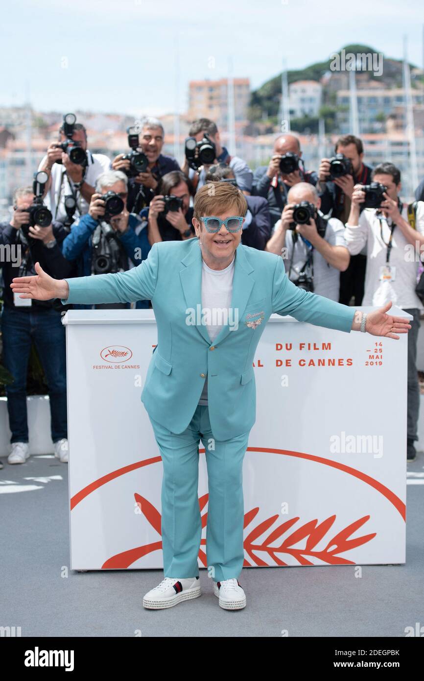 Elton John partecipa al Rocketman Photocall nell'ambito del 72esimo Festival Internazionale del Cinema di Cannes, in Francia, il 16 maggio 2019. Foto di Aurore Marechal/ABACAPRESS.COM Foto Stock
