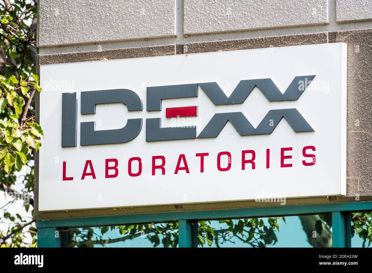 Set 17, 2020 Fremont / CA / USA - IDEXX firma presso i loro uffici in Silicon Valley; IDEXX Laboratories Inc è una multinazionale americana che Foto Stock