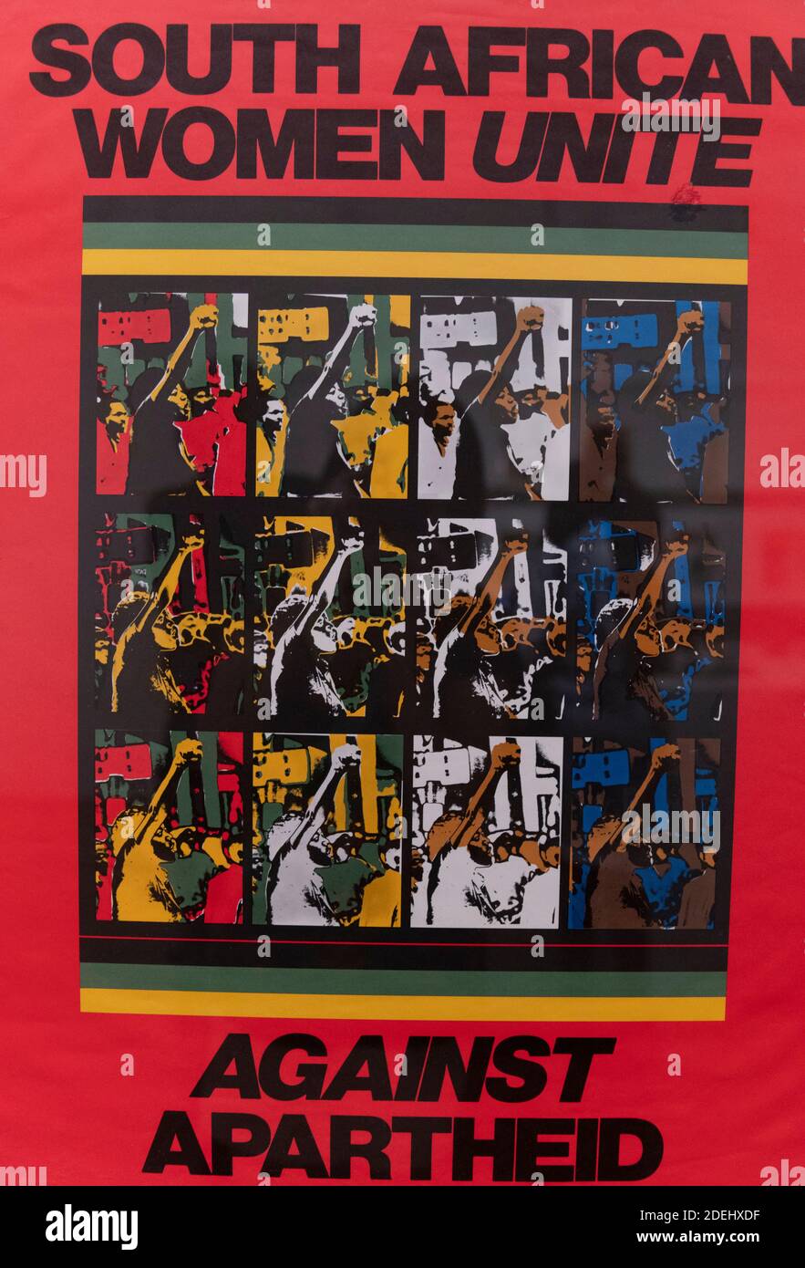 Manifesto per i diritti delle donne in Sudafrica durante l'apartheid Foto Stock