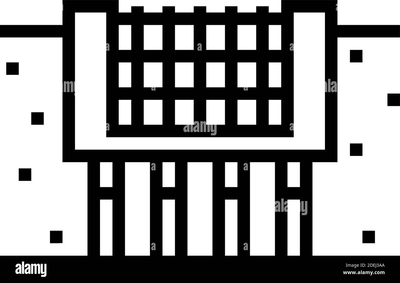 illustrazione vettoriale dell'icona della linea di rinforzo del basamento Illustrazione Vettoriale