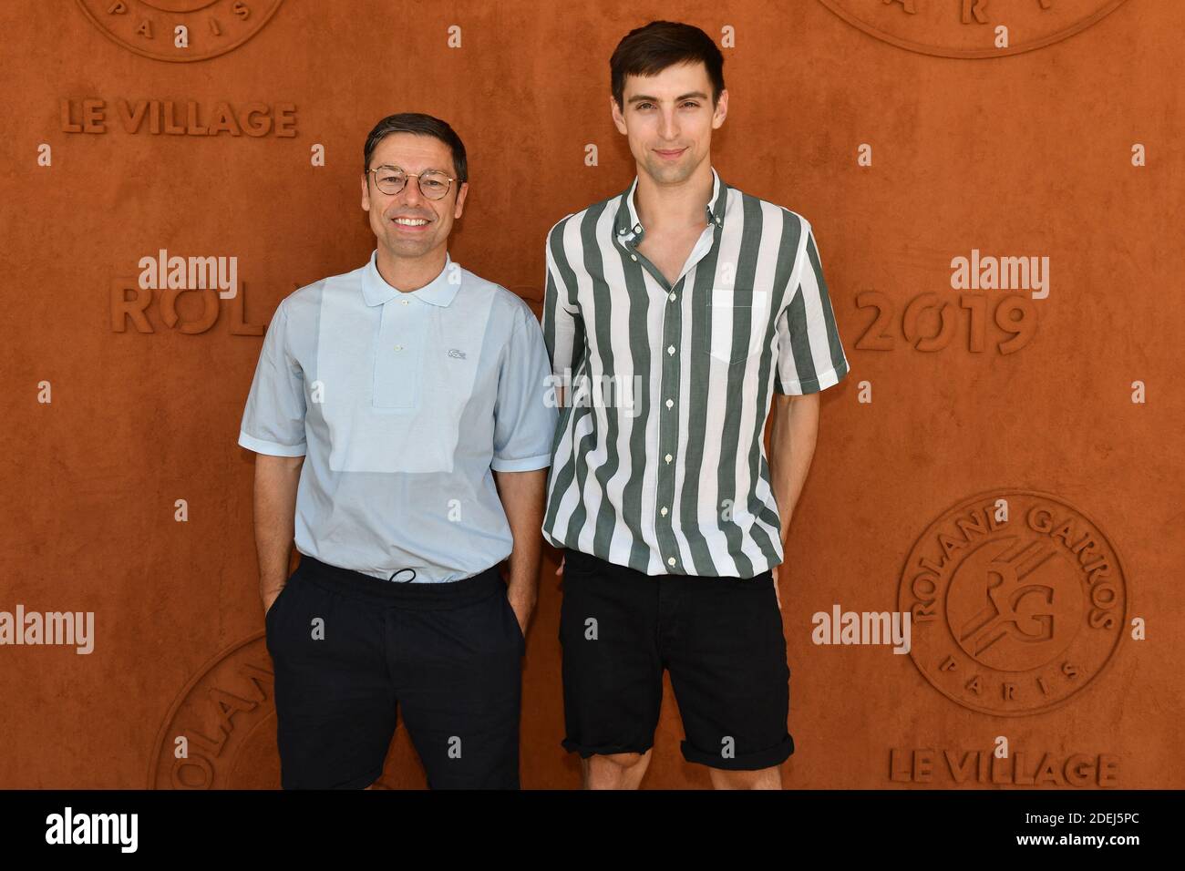 Stephane Jarny e Dancer Marc Moreau nel villaggio durante il francese Tennis Open all'arena Roland-Garros il 2 giugno 2019 a Parigi, Francia. Foto di Laurent Zabulon/ABACAPRESS.COM Foto Stock