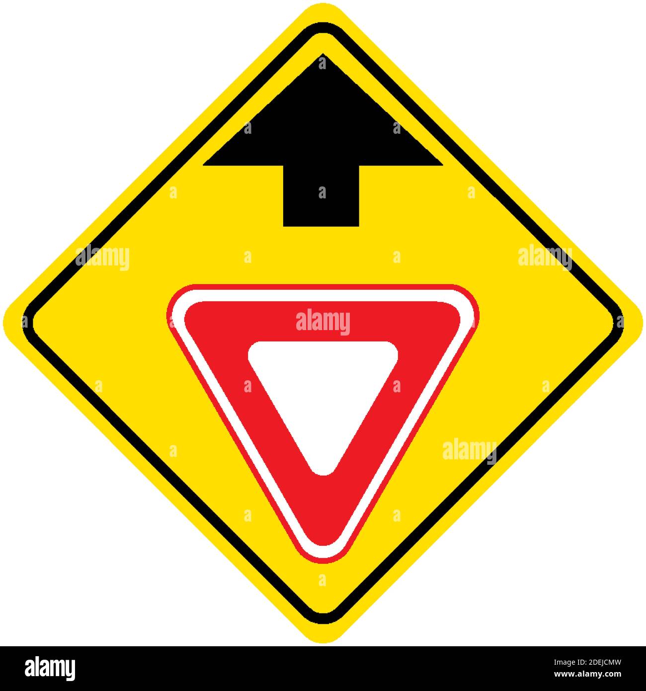 Dare via avanti il segnale stradale su sfondo bianco illustrazione Illustrazione Vettoriale