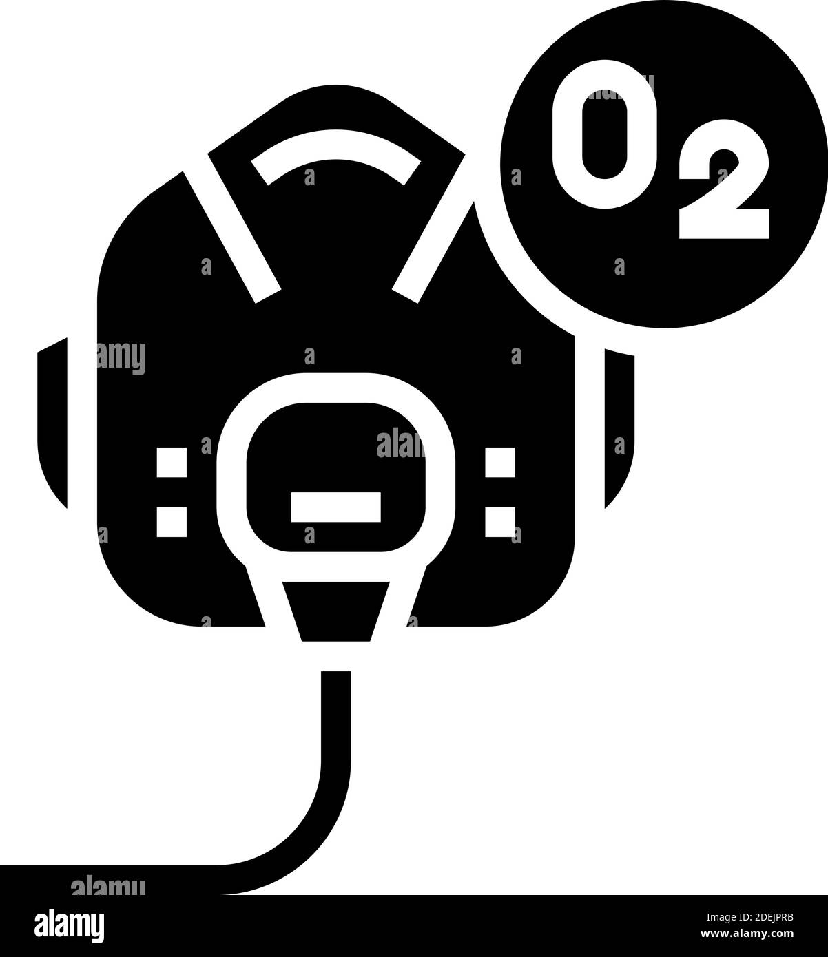 immagine vettoriale dell'icona glifo della maschera facciale dell'ossigeno pilota Illustrazione Vettoriale