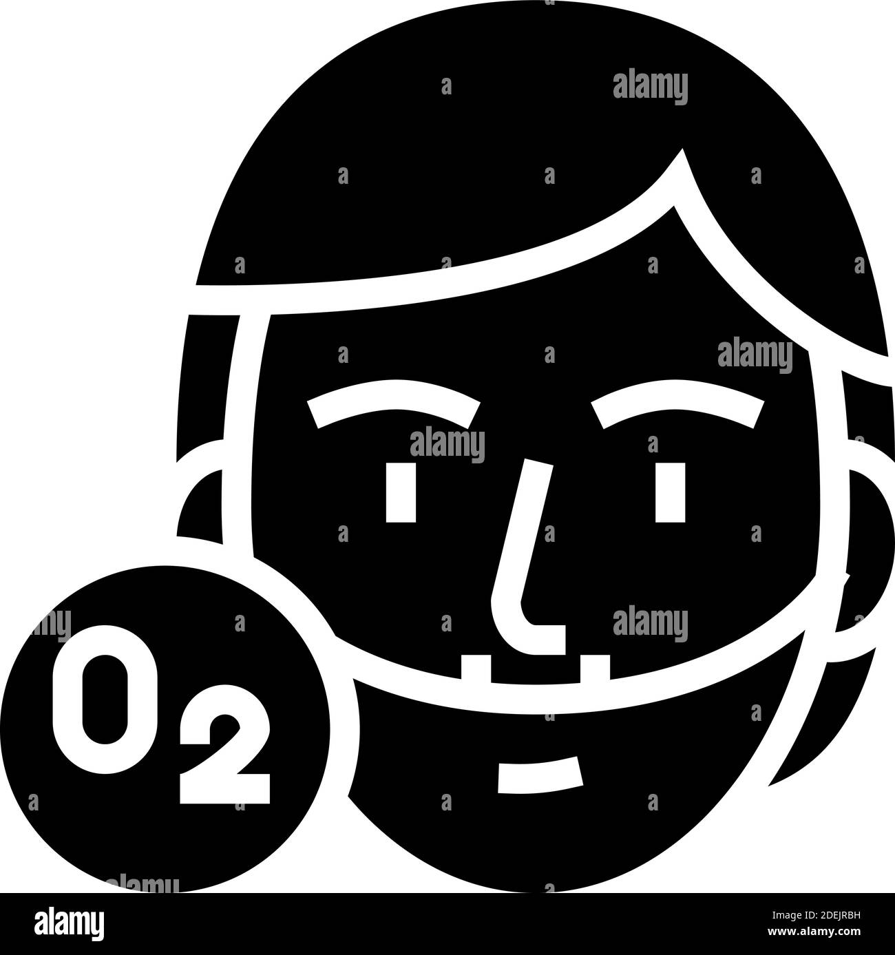 illustrazione vettoriale dell'icona glifo dello strumento ossigeno del respiro umano Illustrazione Vettoriale